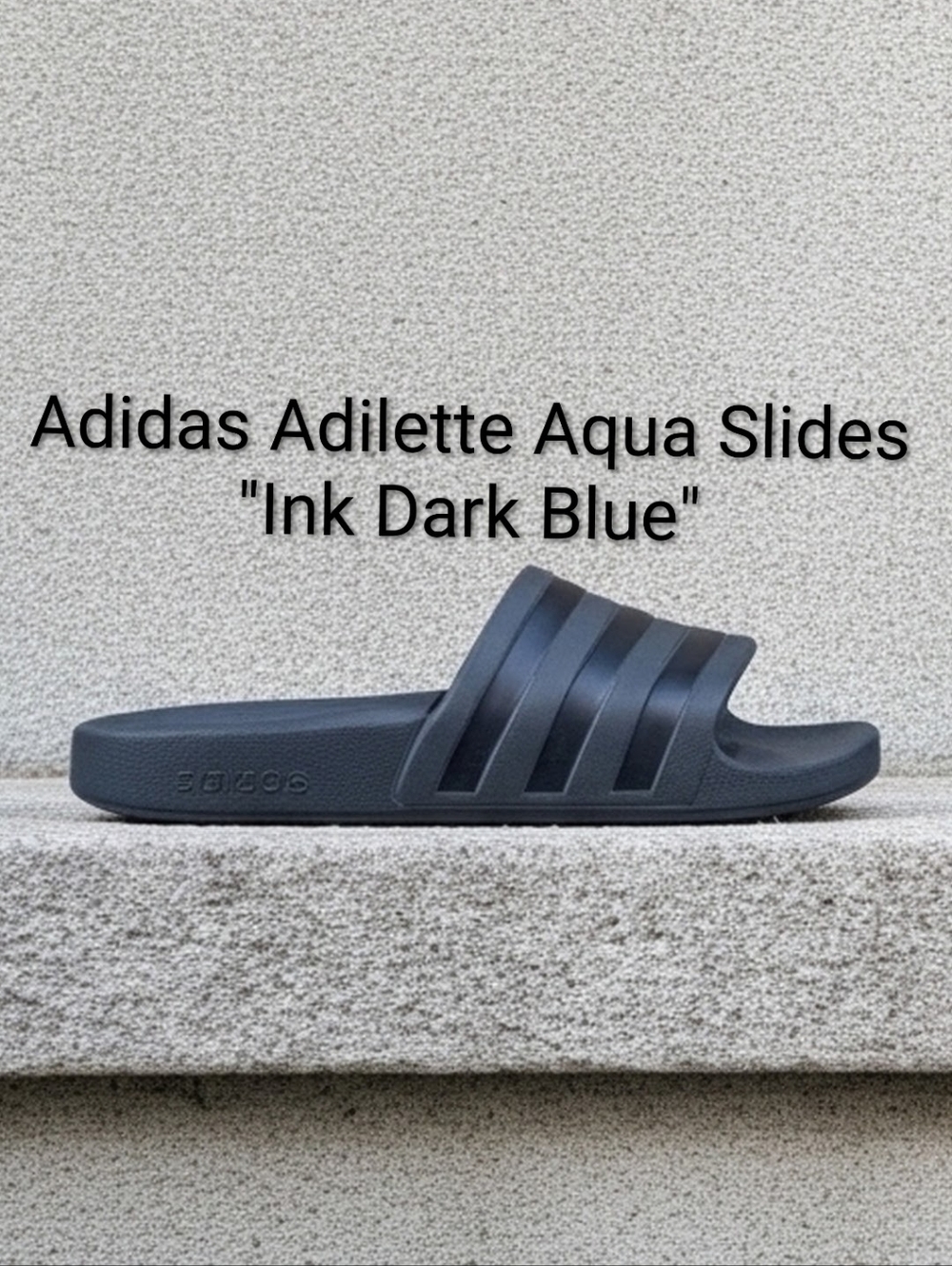 Adidas Adilette Aqua Slides "Ink Dark Blue" Mens 8 Womens 9 NWT & BOX